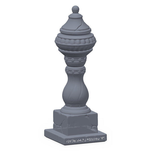 3D-printet amazonesøyle i grå PLA – terrengrekvisitt til D&D og Pathfinder.