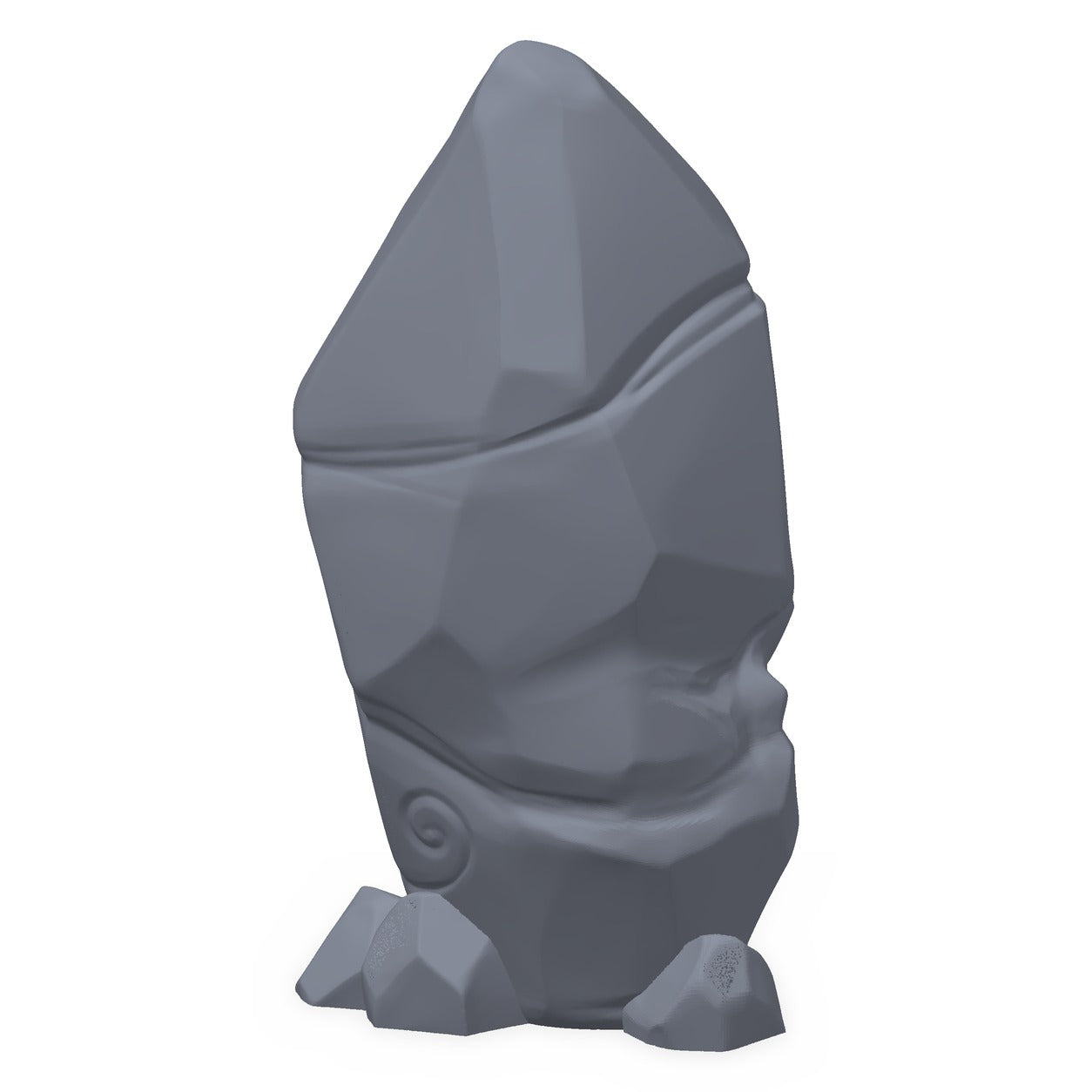 3D-printet amazonestein i grå PLA – terrengrekvisitt til D&D og Pathfinder.