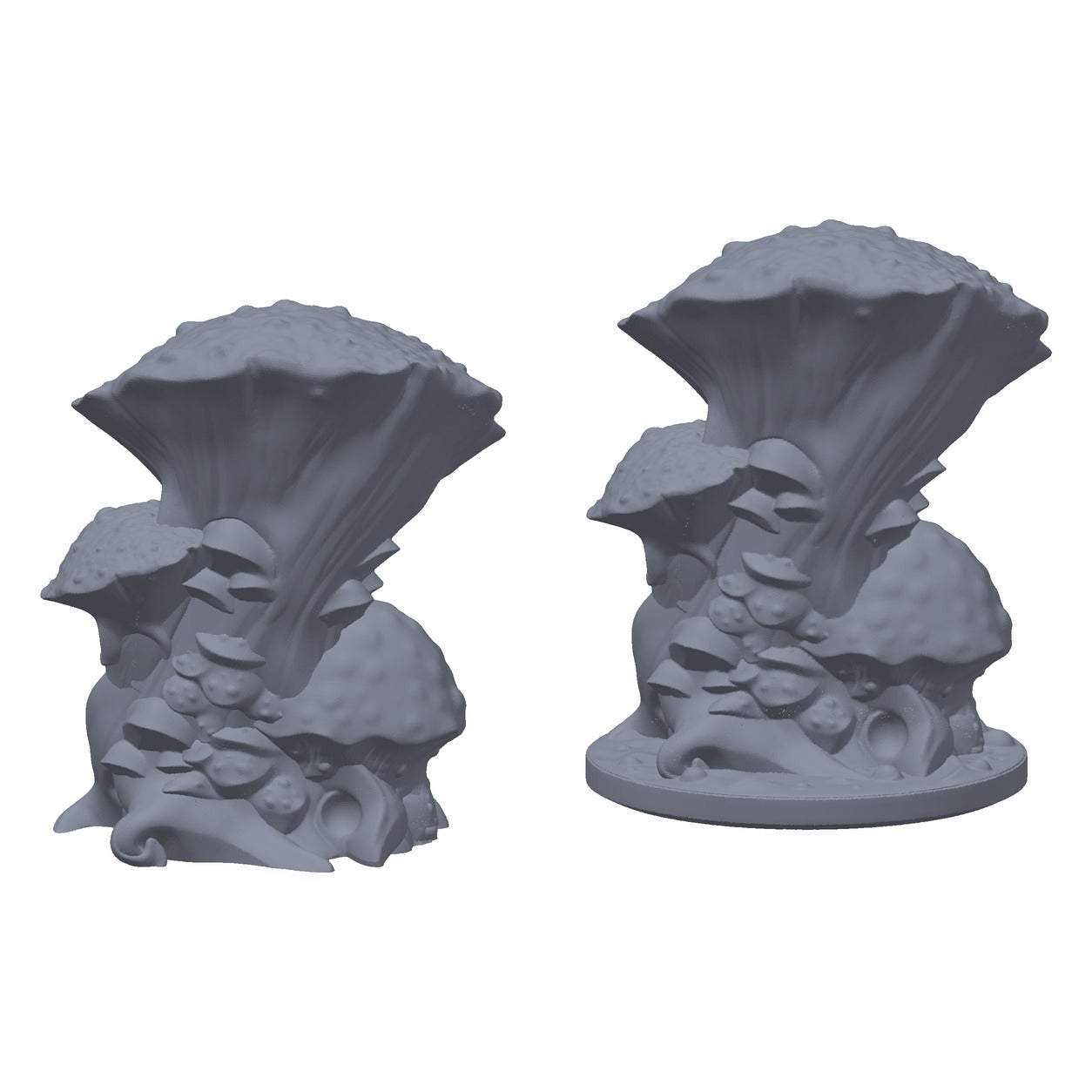 3D-printet kjempesopp i grå PLA – terrengrekvisitt til D&D og Pathfinder.