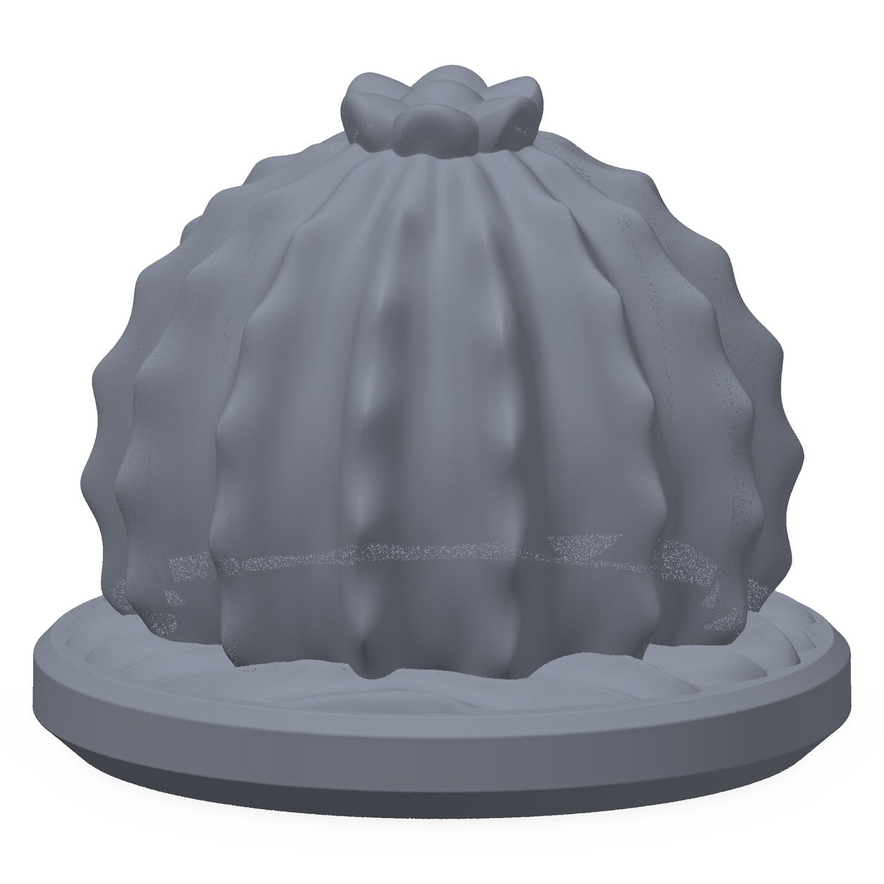 3D-printet kaktus i grå PLA – terrengrekvisitt til D&D og Pathfinder.