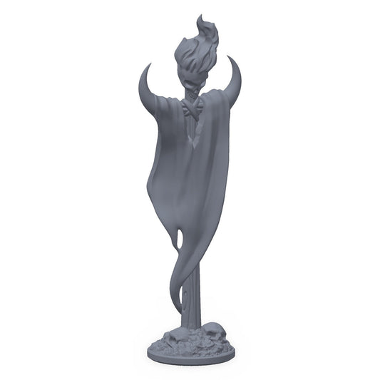 3D-printet demonbanner i grå PLA – terrengrekvisitt til D&D og Pathfinder.