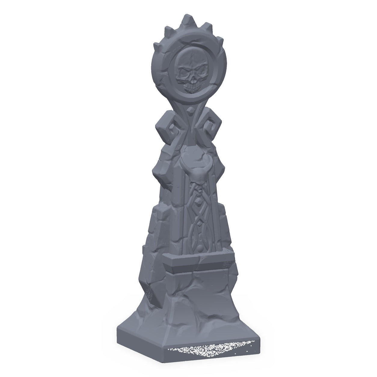 3D-printet demonalter i grå PLA – terrengrekvisitt til D&D og Pathfinder.