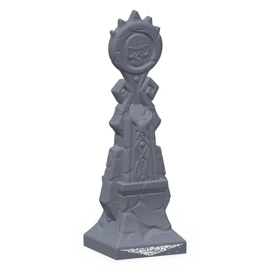 3D-printet demonalter i grå PLA – terrengrekvisitt til D&D og Pathfinder.