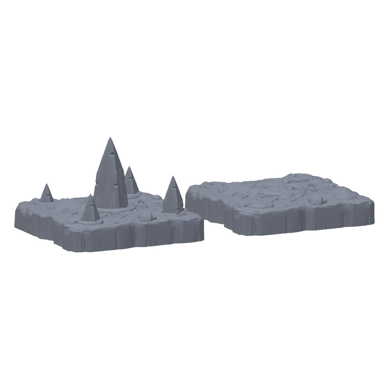 3D-printet gulvfelle i grå PLA – terrengrekvisitt til D&D og Pathfinder.