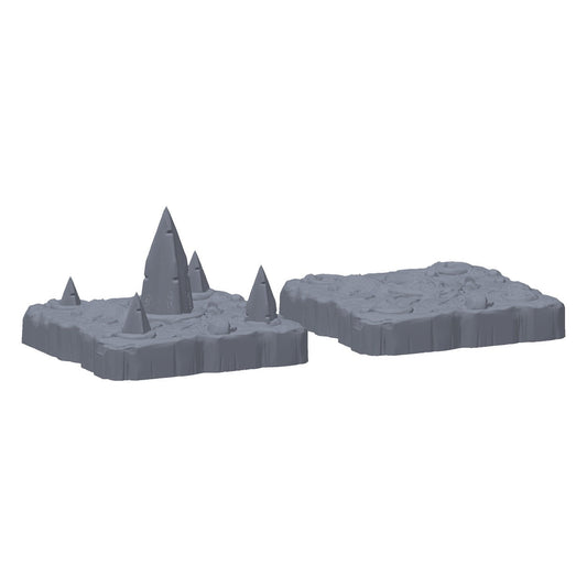 3D-printet gulvfelle i grå PLA – terrengrekvisitt til D&D og Pathfinder.
