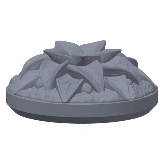 3D-printet skyggeblomst i grå PLA – terrengrekvisitt til D&D og Pathfinder.