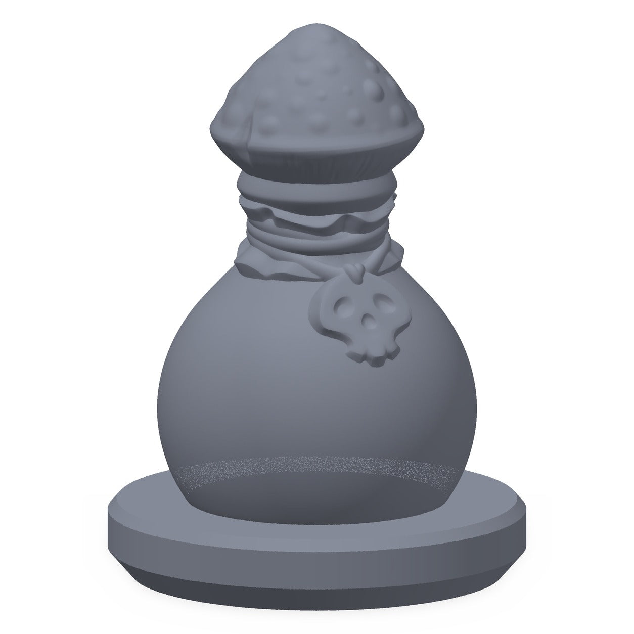 3D-printet goblinkrukke i grå PLA – terrengrekvisitt til D&D og Pathfinder.