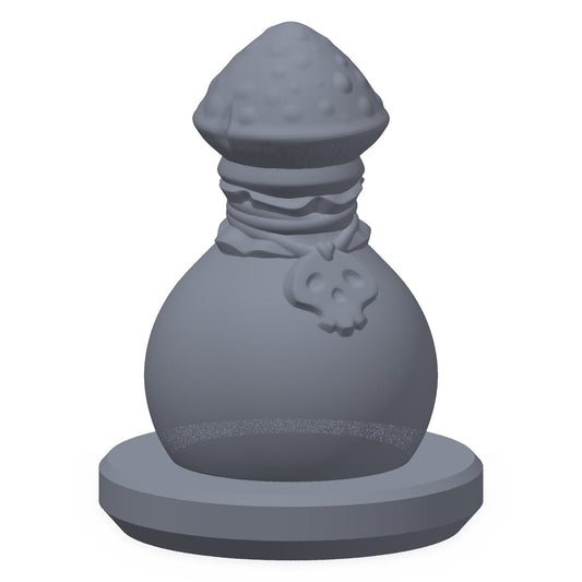 3D-printet goblinkrukke i grå PLA – terrengrekvisitt til D&D og Pathfinder.