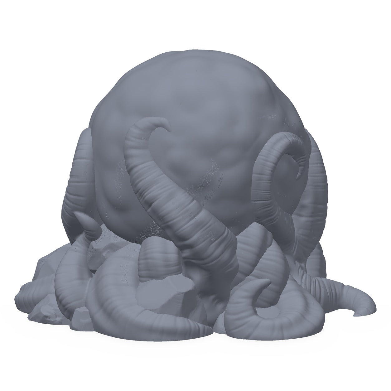 3D-printet redselskule i grå PLA – terrengrekvisitt til D&D og Pathfinder.