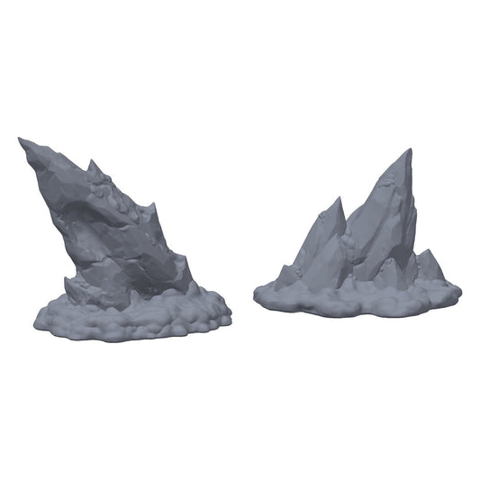 3D-printet istagger i grå PLA – terrengrekvisitt til D&D og Pathfinder.