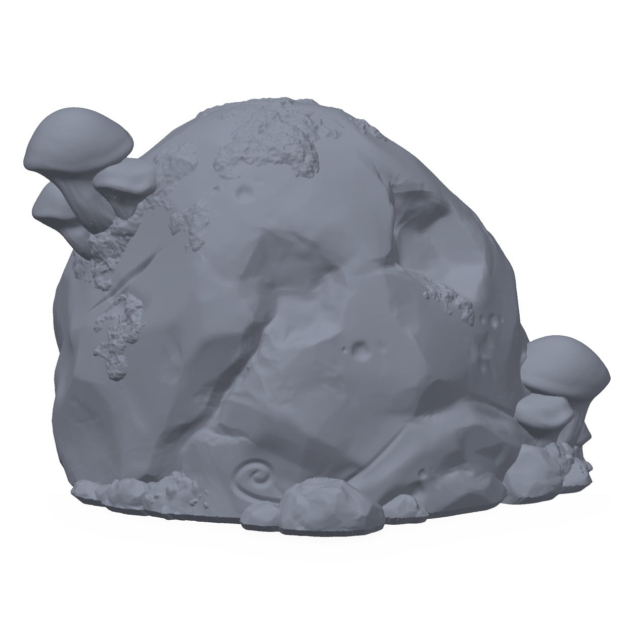 3D-printet soppstein i grå PLA – terrengrekvisitt til D&D og Pathfinder.