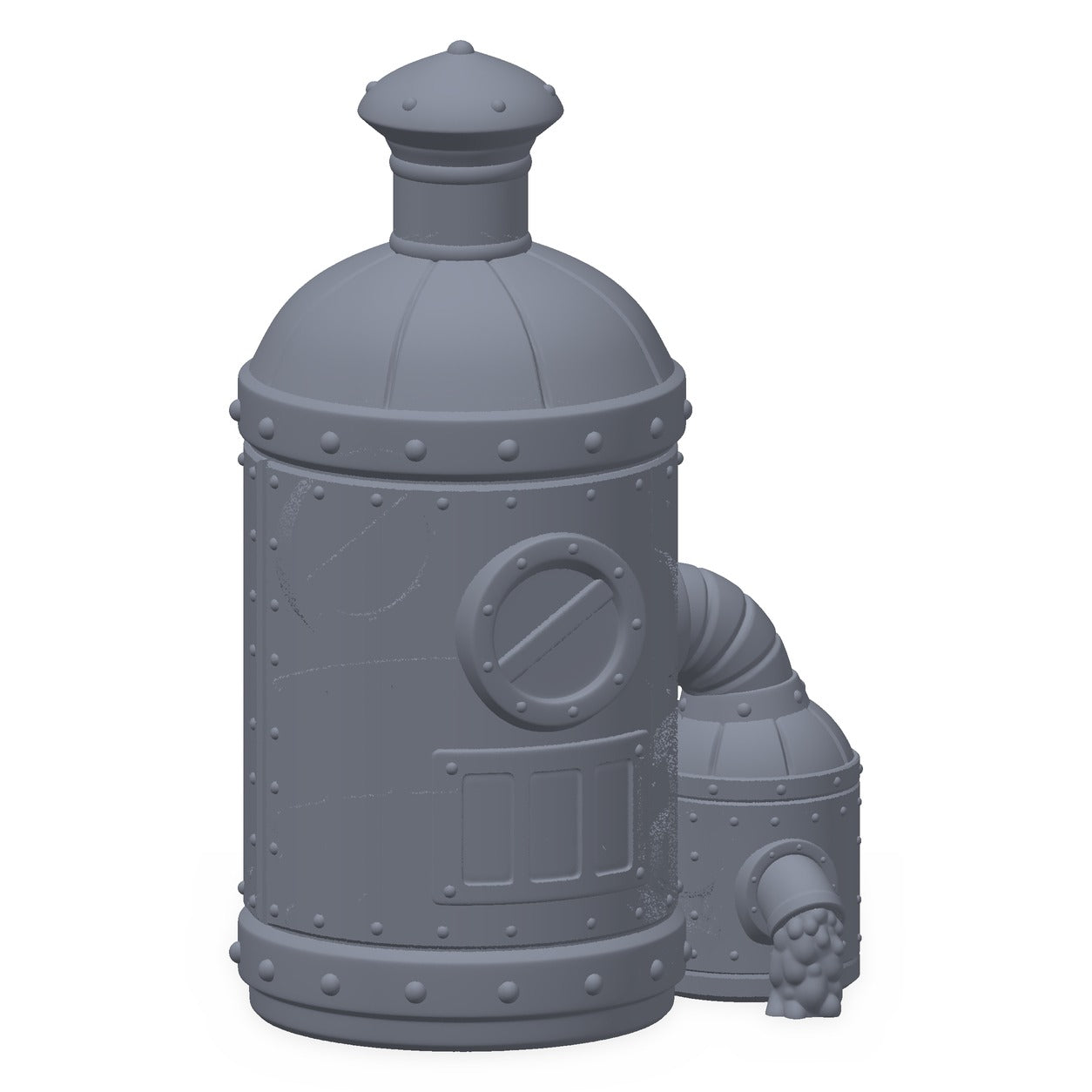 3D-printet mutanttank i grå PLA – terrengrekvisitt til D&D og Pathfinder.