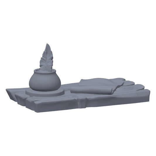 3D-printet kartbord i grå PLA – terrengrekvisitt til D&D og Pathfinder.