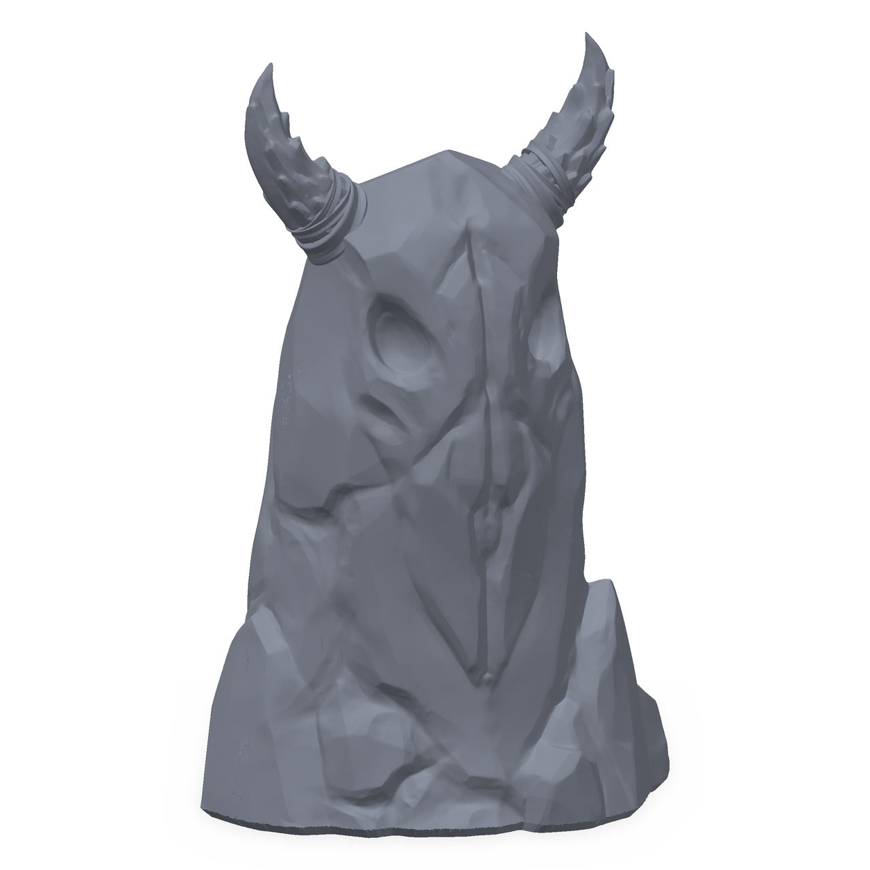 3D-printet ritualstein i grå PLA – terrengrekvisitt til D&D og Pathfinder.