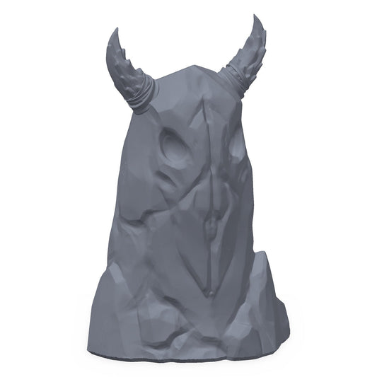 3D-printet ritualstein i grå PLA – terrengrekvisitt til D&D og Pathfinder.