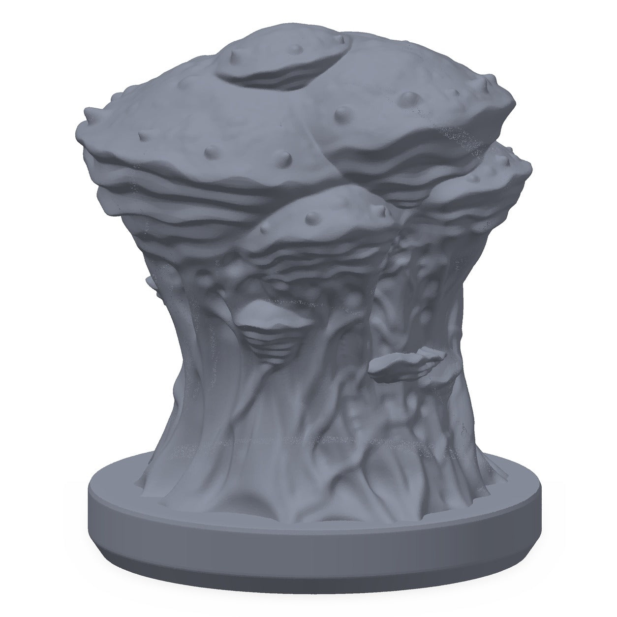 3D-printet elvesopp i grå PLA – terrengrekvisitt til D&D og Pathfinder.