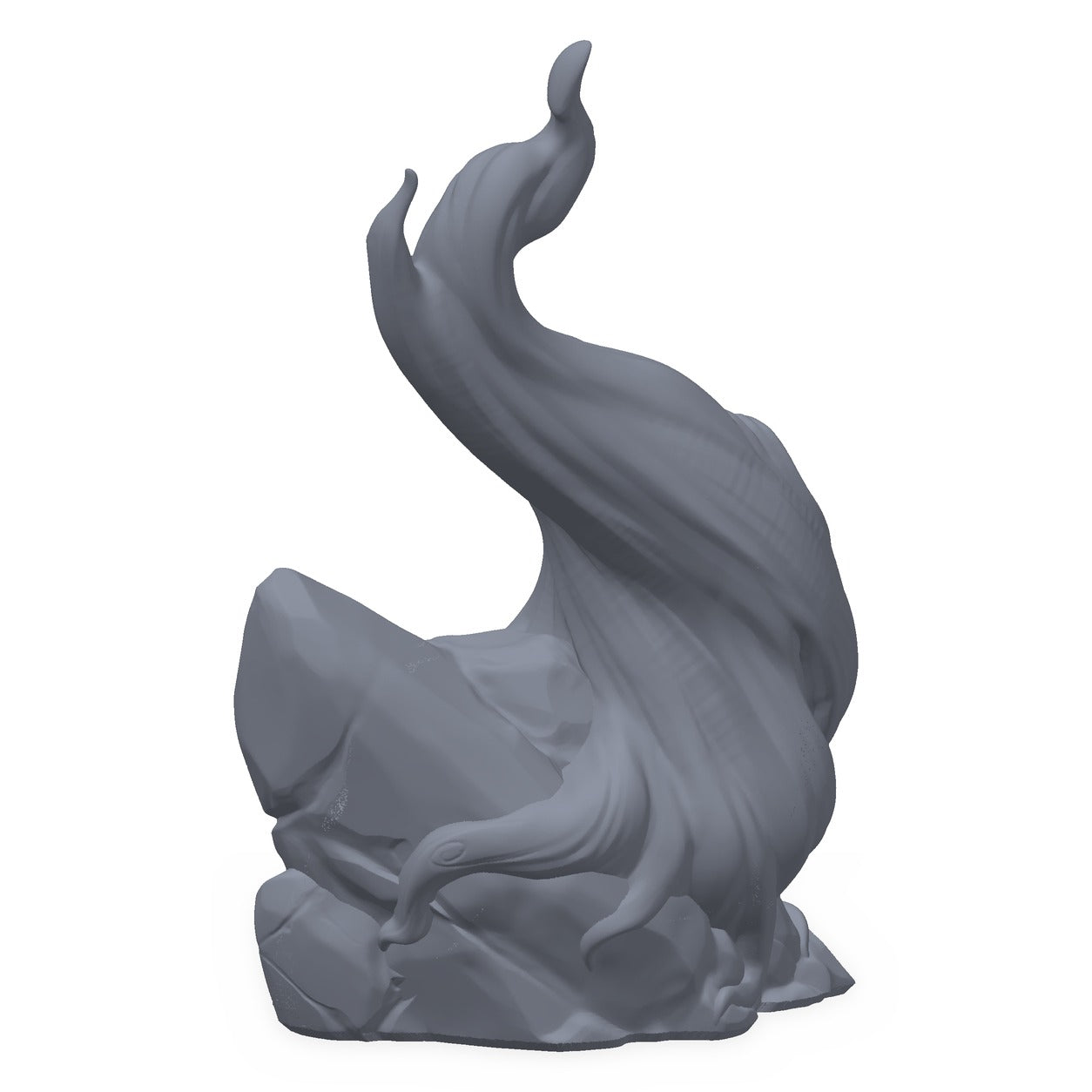 3D-printet elvetre i grå PLA – terrengrekvisitt til D&D og Pathfinder.