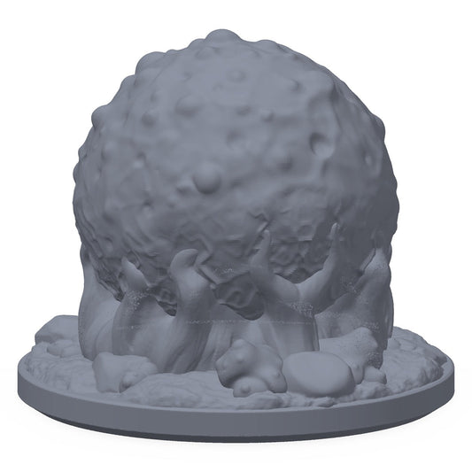 3D-printet edderkoppegg i grå PLA – terrengrekvisitt til D&D og Pathfinder.