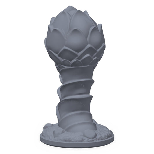 3D-printet edderkopplante i grå PLA – terrengrekvisitt til D&D og Pathfinder.