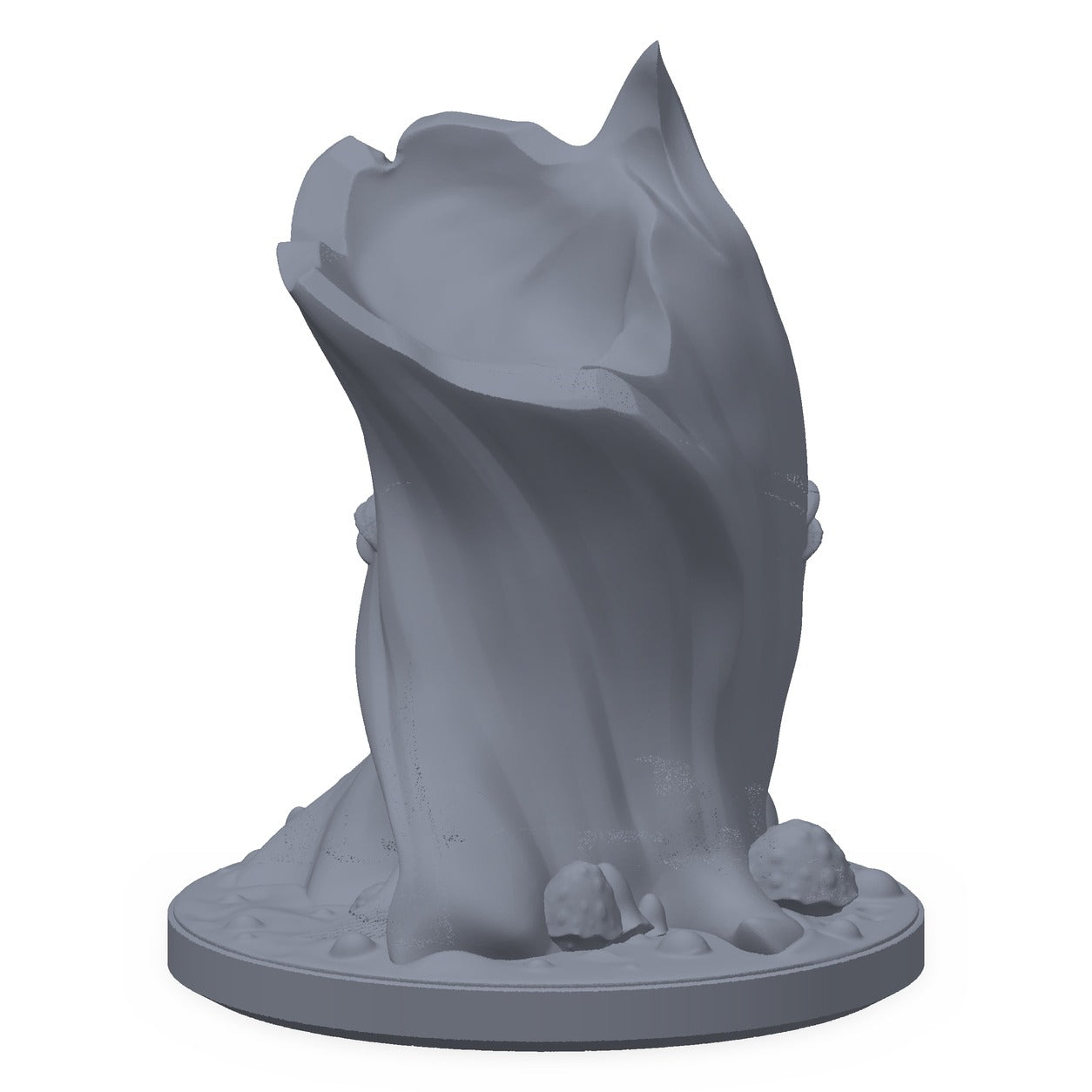 3D-printet trestamme i grå PLA – terrengrekvisitt til D&D og Pathfinder.