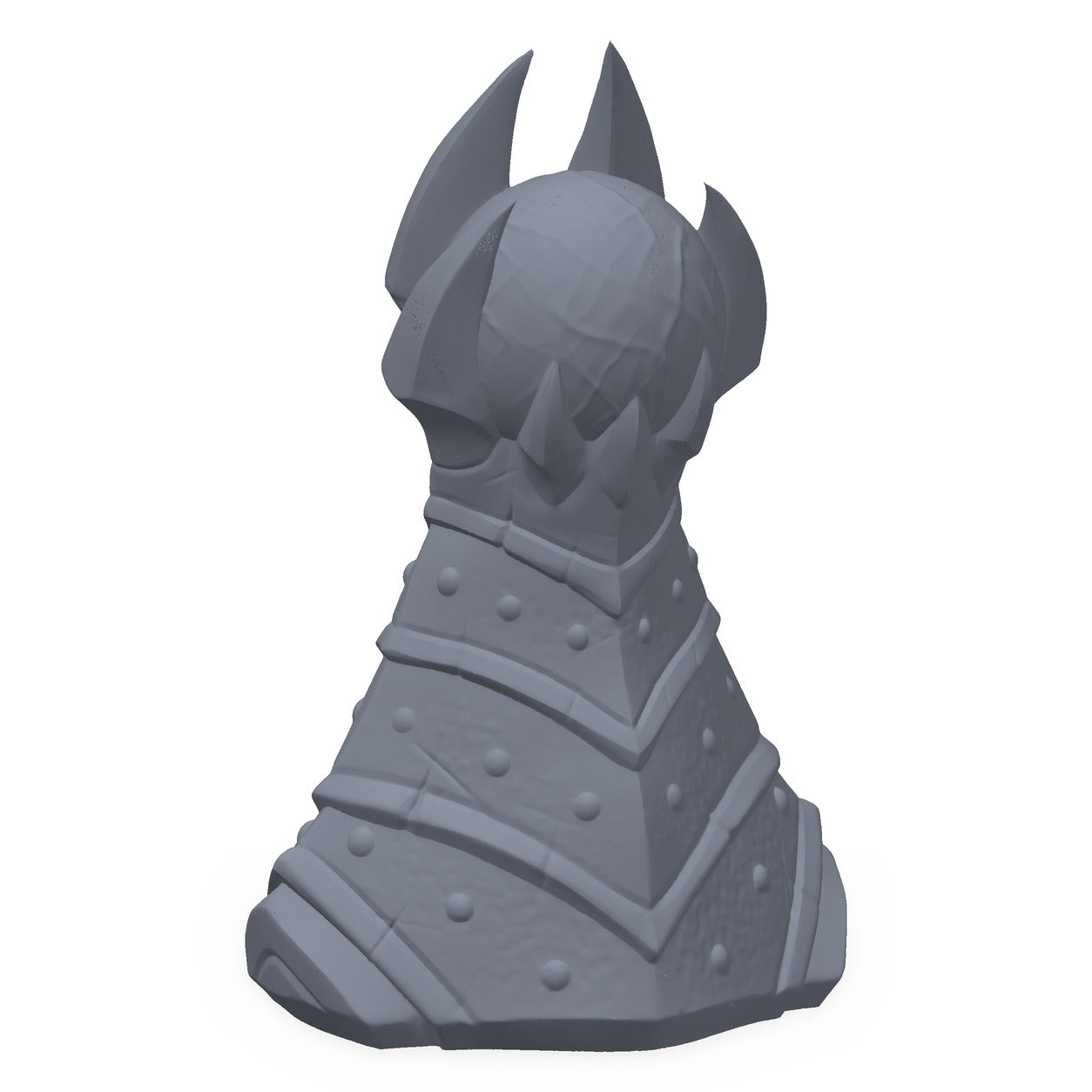 Grå 3D-printet rekvisitt av en svevende void-kule på sokkel, til D&D og Pathfinder.