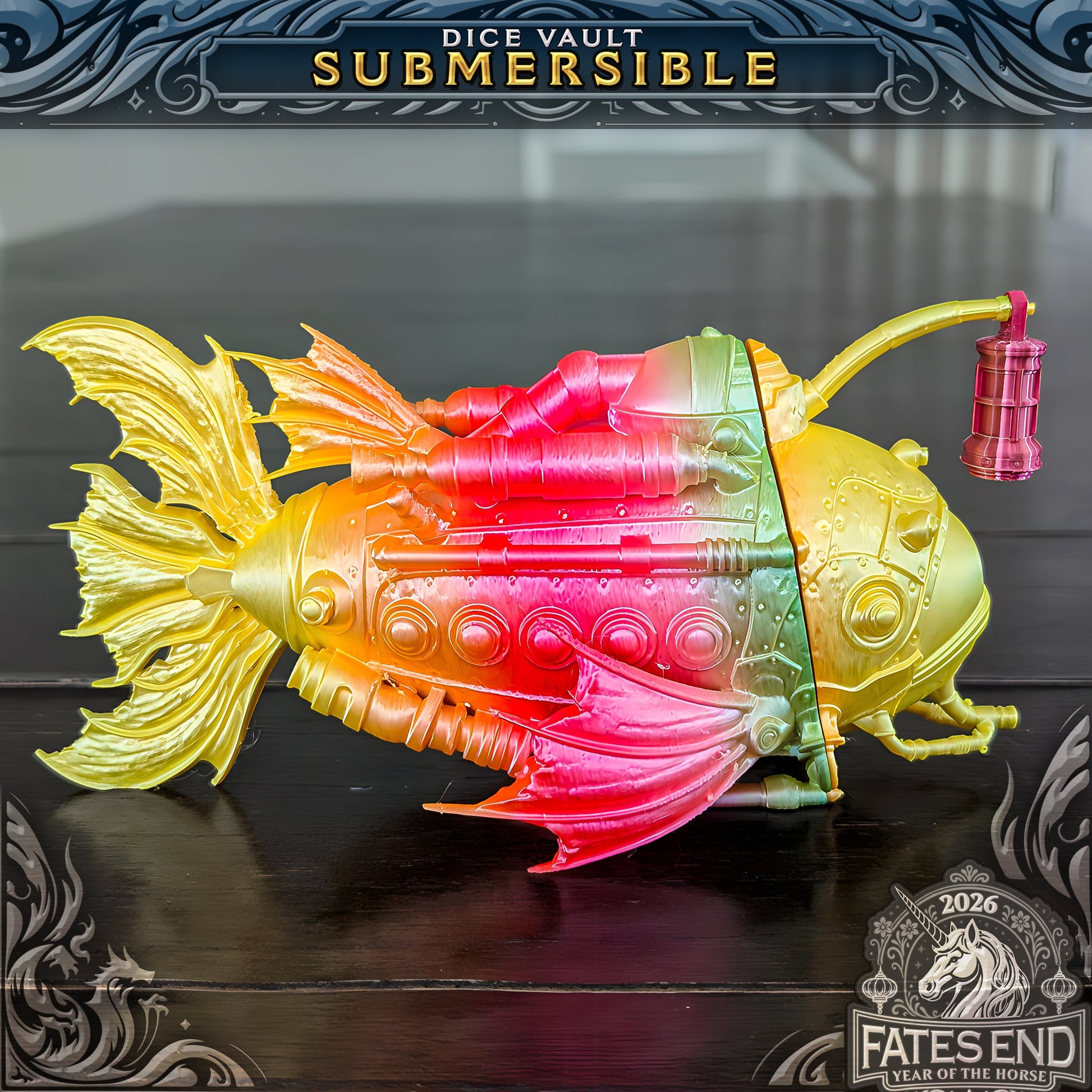 Submersible - terningskrin fra FatesEnd, 3D-printet til D&D og rollespill.