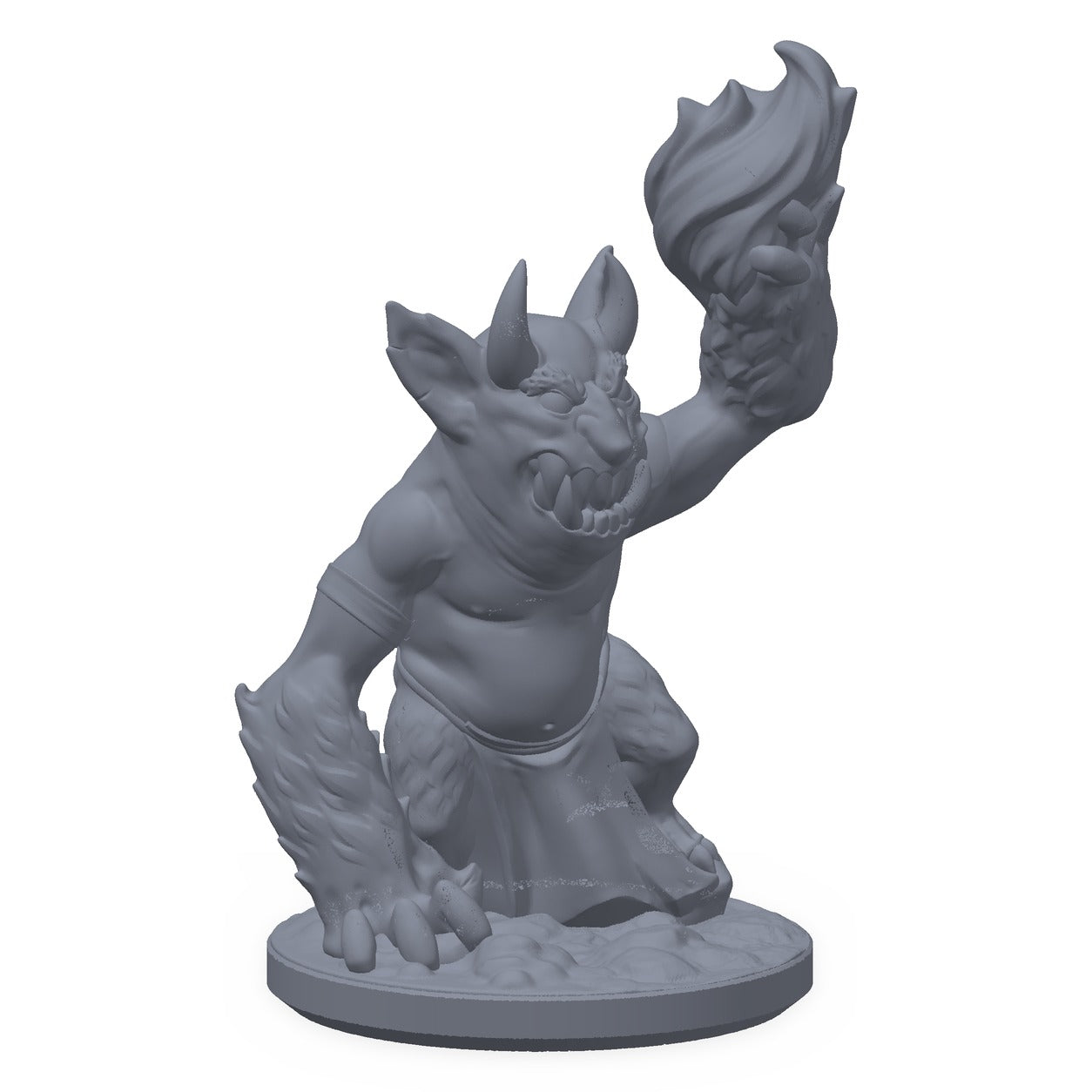 3D-printet tjener-imp-miniatyr i grå PLA – vinget imp slepende på en tung bok, til D&D og Pathfinder.