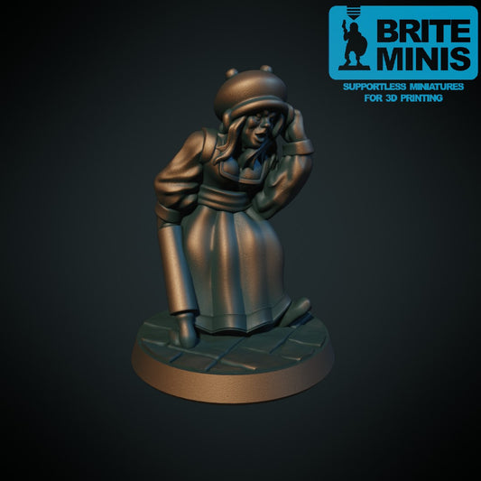 Landsbyboer med kjevle - 3D-printet D&D-miniatyr fra Spillsmia