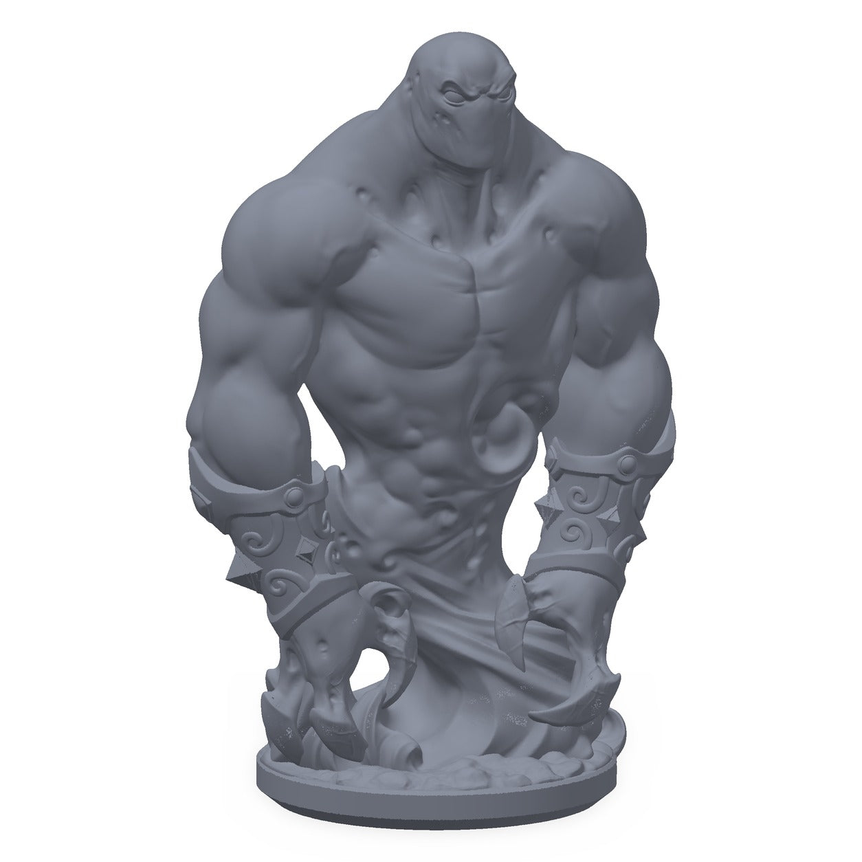 3D-printet void-elemental-miniatyr i grå PLA – virvlende energivesen, til D&D og Pathfinder.