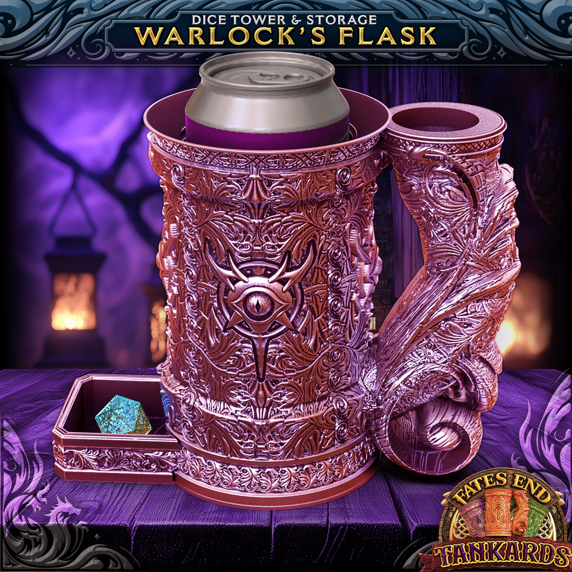 Warlock's Flask - eventyrkrus fra FatesEnd, 3D-printet til D&D og rollespill.