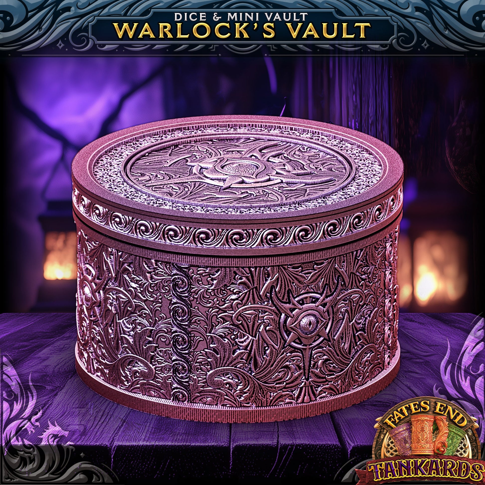 Warlock's Flask - dice- og mini-vault fra FatesEnd, 3D-printet til D&D og rollespill.
