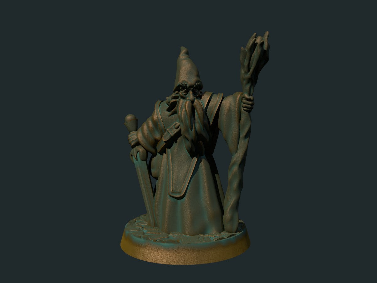 Gammel trollmann, 3D-printet D&D-miniatyr fra Spillsmia.