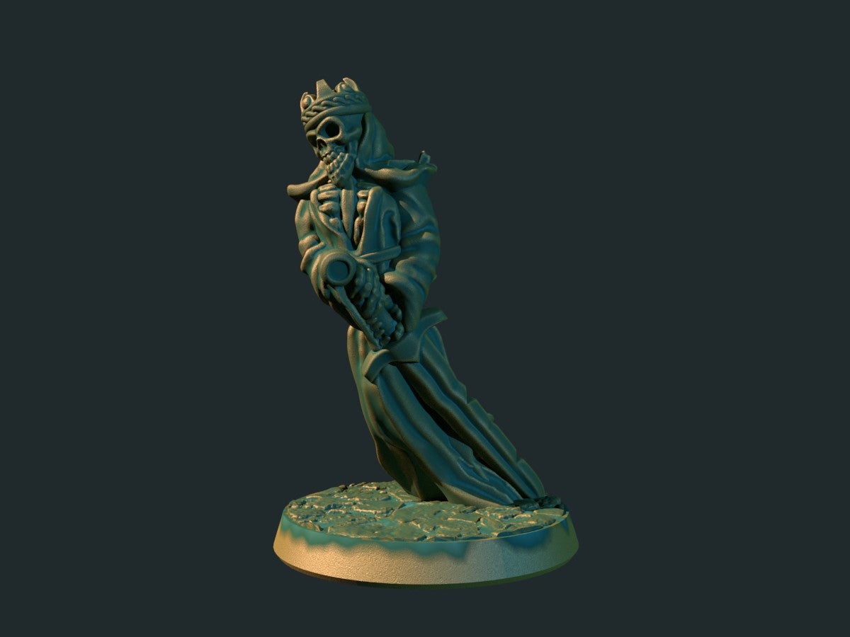 3D-printet wraith i grå PLA til D&D og Pathfinder.